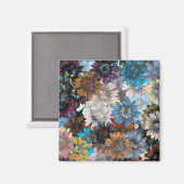 Blau und braun floral magnet (Vorderseite/Rückseite)