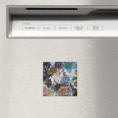 Blau und braun floral magnet (In Situ (Geschirrspüler))