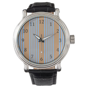 Blau und braun, fünf Streifen Armbanduhr