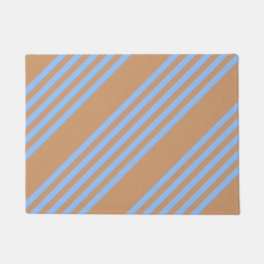 Blau und braun, fünf Streifen Fußmatte (Vorderseite)