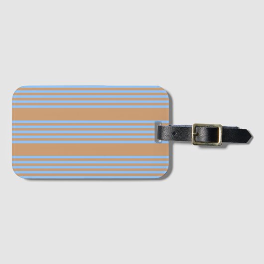 Blau und braun, fünf Streifen Gepäckanhänger (Vorderseite (Horizontal))
