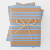 Blau und braun, fünf Streifen Geschenkpapier Set (Beispiel)