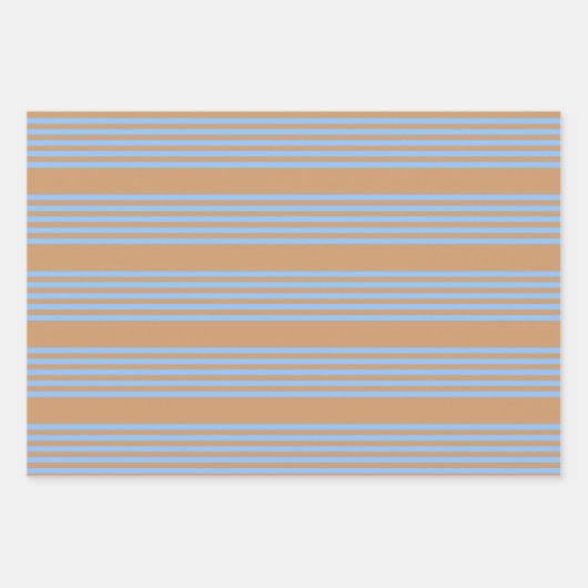 Blau und braun, fünf Streifen Geschenkpapier Set (Vorderseite)
