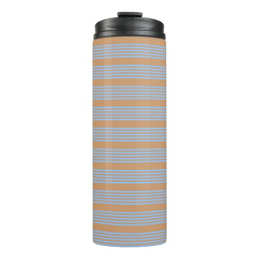 Blau und braun, fünf Streifen Thermosbecher (Vorderseite)