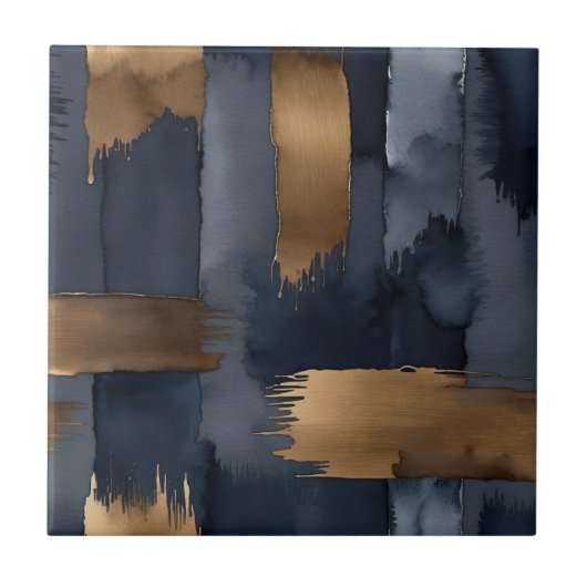 blau und bronze abstrakt fliese (Vorderseite)