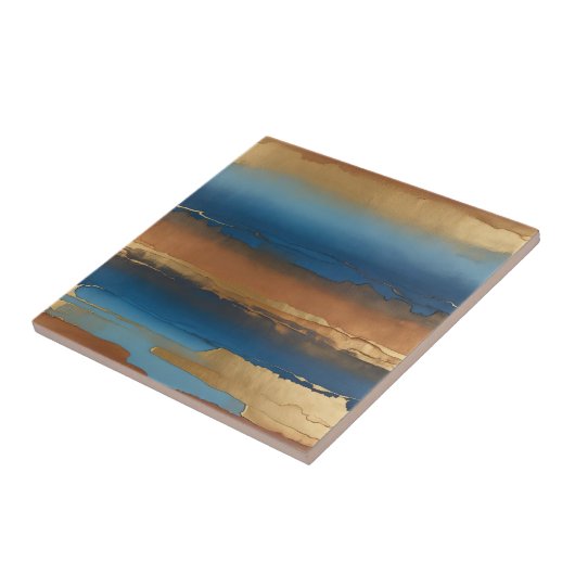 blau und bronze abstrakt fliese (Seite)