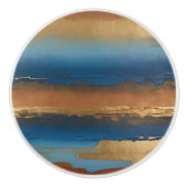 blau und bronze abstrakt keramikknauf (Vorderseite)