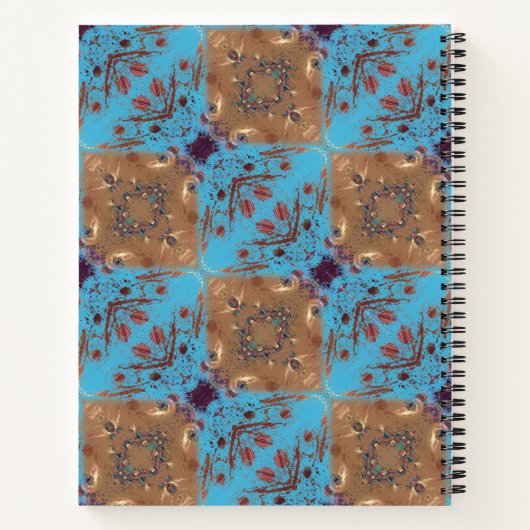 Blau und Bronze Mit Monogramm Notizblock (Rückseite)