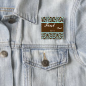 Blau und Brown-Hochzeits-Platzkarten Button (Beispiel)