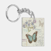 Blau und Brown-Schmetterling Schlüsselanhänger (Vorderseite links)