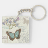 Blau und Brown-Schmetterling Schlüsselanhänger (Rückseite)