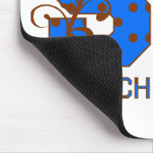 Blau und Brown-Tupfen Mousepad (Ecke)