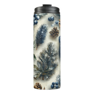 BLAU- UND BROWN-WINTER-THEMEN THERMOSBECHER