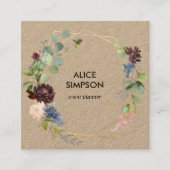 Blau und Burgundy Geometric Kraft Quadratische Visitenkarte (Vorderseite)