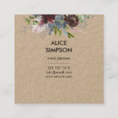 Blau und Burgundy Geometric Kraft Quadratische Visitenkarte (Rückseite)