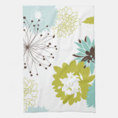 Blau und Chartreuse Modernes Muster Handtuch (Vertikal)