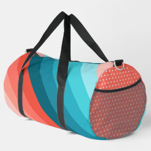 BLAU- UND CORALLORANGE-STREIFEN UND HUNDE VON AQUA DUFFLE BAG