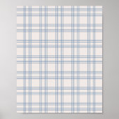 Blau und Cream Gingham Poster (Vorne)