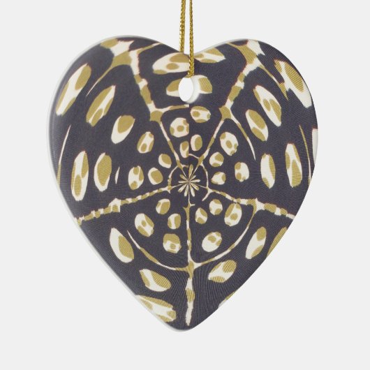 Blau und Cream Lovely Polka Dot Oval Pattern Keramik Ornament (Rechts)