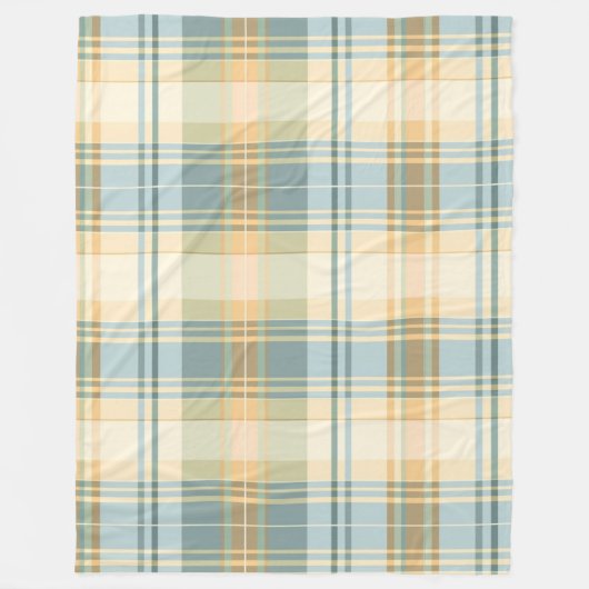 Blau und Cream Tartan Design Fleece Blanket (Vorderseite)