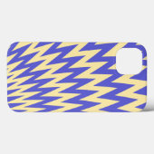 Blau und Cream Zigzag Zickzack Muster Case-Mate iPhone Hülle (Rückseite (Horizontal))