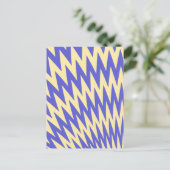 Blau und Cream Zigzag Zickzack Muster Postkarte (Stehend Vorderseite)