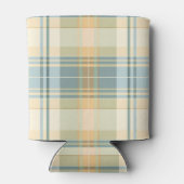 Blau und Creme Kariert Dose oder Flasche Cooler Dosenkühler (Rückseite)