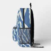 Blau und Creme Modernes Abstraktes Wavy Lines Must Bedruckter Rucksack (Rechts)