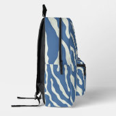 Blau und Creme Modernes Abstraktes Wavy Lines Must Bedruckter Rucksack (Links)