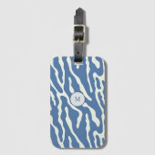 Blau und Creme Modernes Abstraktes Wavy Lines Must Gepäckanhänger (Vorderseite Vertikal)