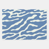 Blau und Creme Modernes Abstraktes Wavy Lines Must Geschenkpapier Set (Vorderseite 3)