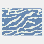 Blau und Creme Modernes Abstraktes Wavy Lines Must Geschenkpapier Set (Vorderseite 2)