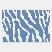 Blau und Creme Modernes Abstraktes Wavy Lines Must Geschenkpapier Set (Vorderseite)