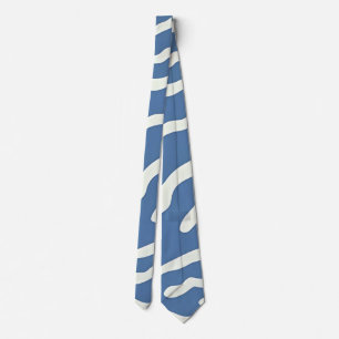 Blau und Creme Modernes Abstraktes Wavy Lines Must Krawatte