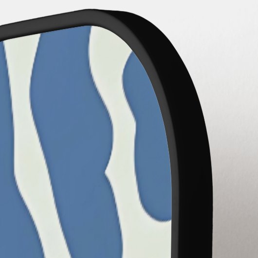 Blau und Creme Modernes Abstraktes Wavy Lines Must Pickleball Schläger (Linke Seite)