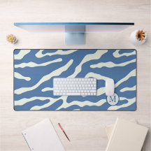 Blau und Creme Modernes Abstraktes Wavy Lines Must