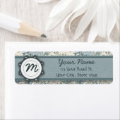Blau-und Creme-Rose mit Monogramm (Insitu)