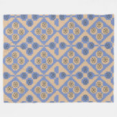 Blau- und cremefarbenes Muster Fleecedecke (Vorderseite (Horizontal))