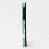 Blau- und Cyan-Pixelmuster Case-Mate iPhone Hülle (Hinten/Links)