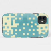 Blau- und Cyan-Pixelmuster Case-Mate iPhone Hülle (Rückseite (Horizontal))