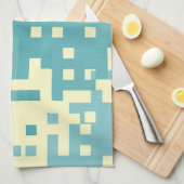 Blau- und Cyan-Pixelmuster Geschirrtuch (Viertel Falte)