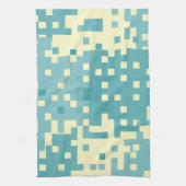 Blau- und Cyan-Pixelmuster Geschirrtuch (Vertikal)