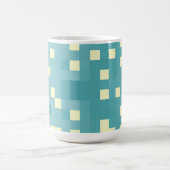 Blau- und Cyan-Pixelmuster Kaffeetasse (Mittel)