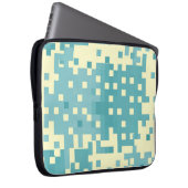 Blau- und Cyan-Pixelmuster Laptopschutzhülle (Vorne Rechts)