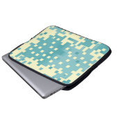 Blau- und Cyan-Pixelmuster Laptopschutzhülle (Vorne Knopf)