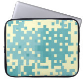 Blau- und Cyan-Pixelmuster Laptopschutzhülle (Vorderseite)