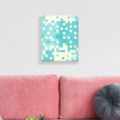 Blau- und Cyan-Pixelmuster Leinwanddruck (Insitu (Wohnzimmer))