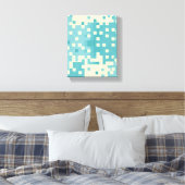 Blau- und Cyan-Pixelmuster Leinwanddruck (Insitu (Schlafzimmer))