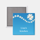 Blau und Daisy Magnet (Vorderseite/Rückseite)