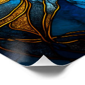 Blau und die goldene Eleganz - KI im Aufstieg Poster (Ecke)